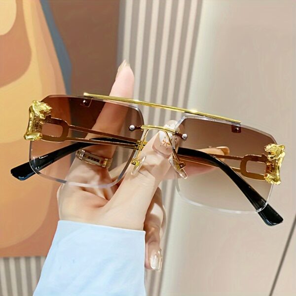 7 Pairs Of Double Horizontal Bar Glasses In Various Colors, Rectangular Metal Glasses Suitable For Daily Parties, Driving, Travel And Photography