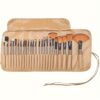 24pcs Professional Makeup Brush Set for Beginners - Oval Brushes with ABS Plastic Handles and Polyester Bristles, Unscented, Suitable for Normal Skin, Includes Foundation, Blush, Eye Shadow, Concealer Brushes with Soft Bristles and Durable Holder