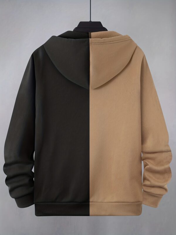 Stylish Grimace & Various Pattern Pring Men's Casual Zip Up Loose Hoodie