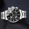 3pcs Set Luxury Business Golden Wristwatch, Stainless Steel Date Pointer Quartz Wrist Watch & Bracelet & Necklace