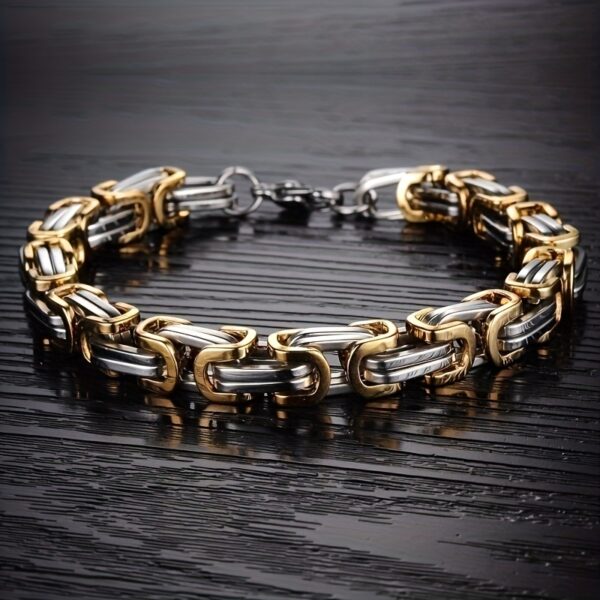 1 PCS Classic Fashion Stainless Steel Men's Chain Bracelet, Hip Hop Jewelry (Length: 21cm)