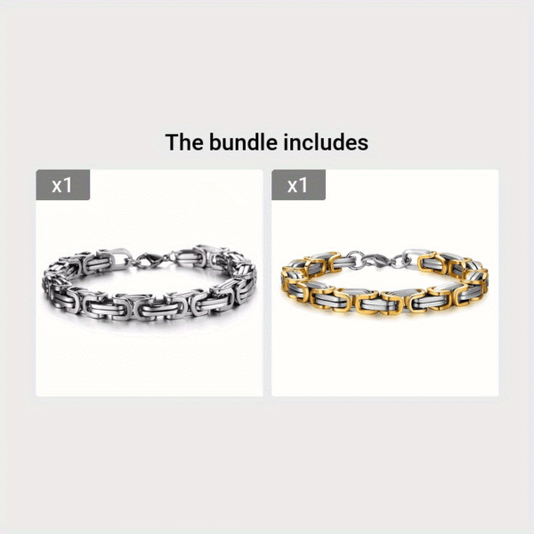 1 PCS Classic Fashion Stainless Steel Men's Chain Bracelet, Hip Hop Jewelry (Length: 21cm)
