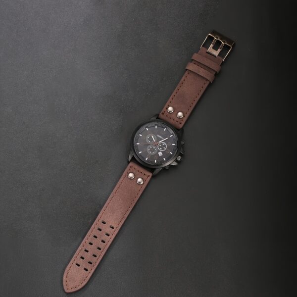 5pcs/set, Men's Fashion Casual Quartz Watch & Belt & Wallet & Glasses & Keychain