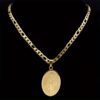 1pc Classic Virgin Mary Pendant Necklace, Stainless Steel Golden Plated Catholic Mother Mary Necklaces Jewelry For Men