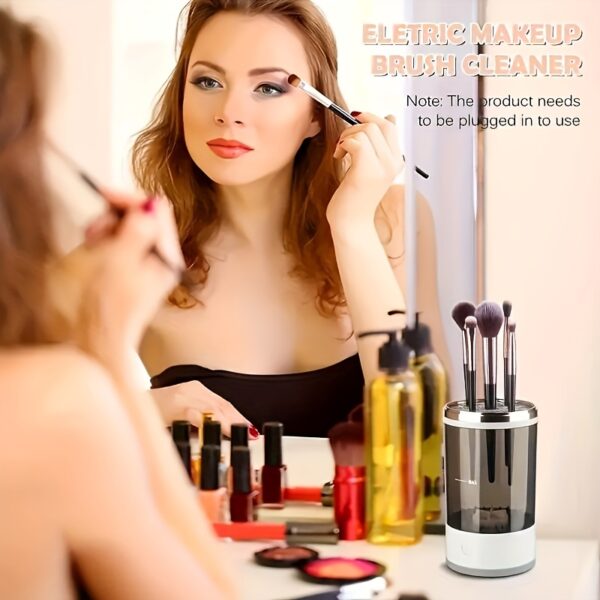 USB Plug Portable Electric Makeup Brush Cleaner, With Rubber Makeup Machine Electric USB Quick Cleaner Cleaning Brush Collar Brush