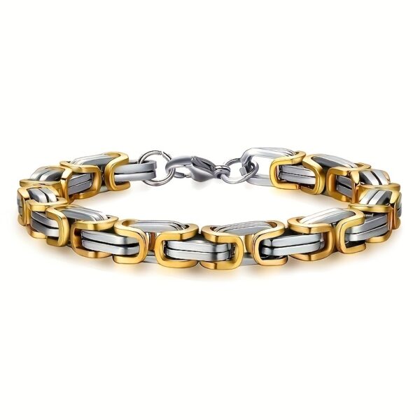 1 PCS Classic Fashion Stainless Steel Men's Chain Bracelet, Hip Hop Jewelry (Length: 21cm)