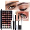40 colors Nude Eyeshadow Set with Mascara, Eyeliner, and Eyebrow Pencil - Complete Eye Makeup Kit for a Natural and Glamorous Look