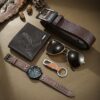 5pcs/set, Men's Fashion Casual Quartz Watch & Belt & Wallet & Glasses & Keychain